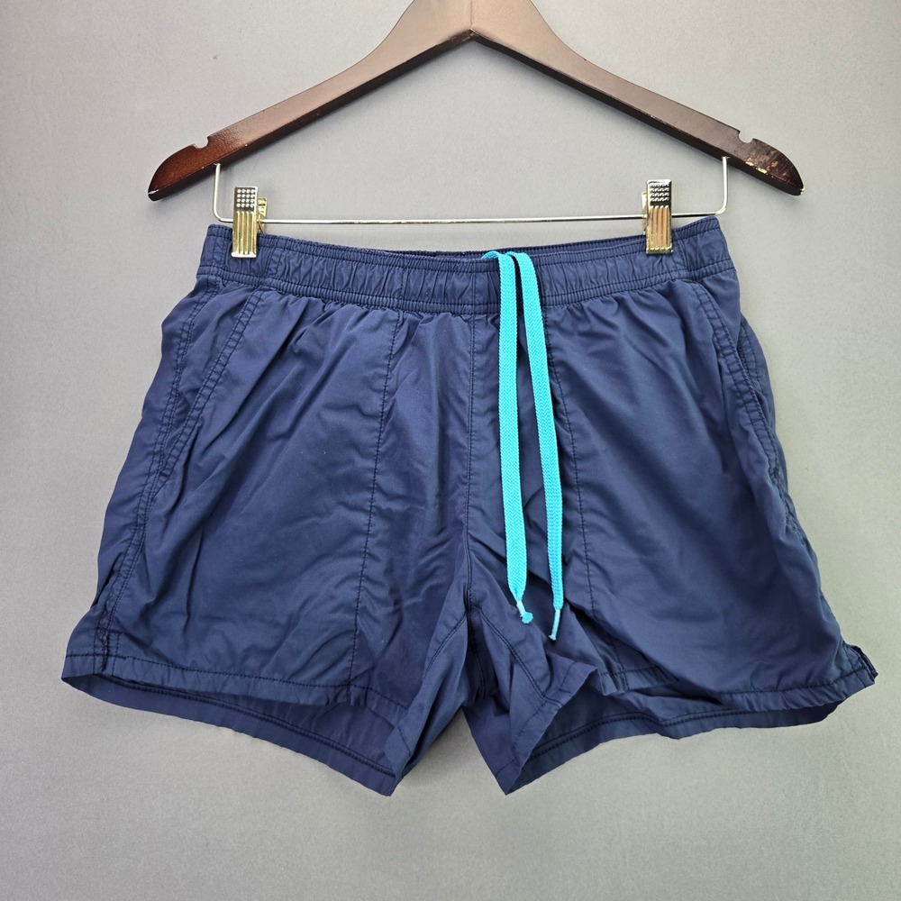 Lands End Board Shorts Swim Trunks XS 2-4 Navy Blue Lined Zipper Pocket 3712